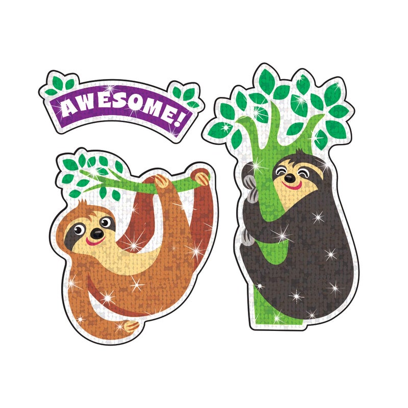 Trend Enterprises Trend Thoughtful Sloths Sparkle Stickers, Classroom Incentives, 32 Count - Image 3